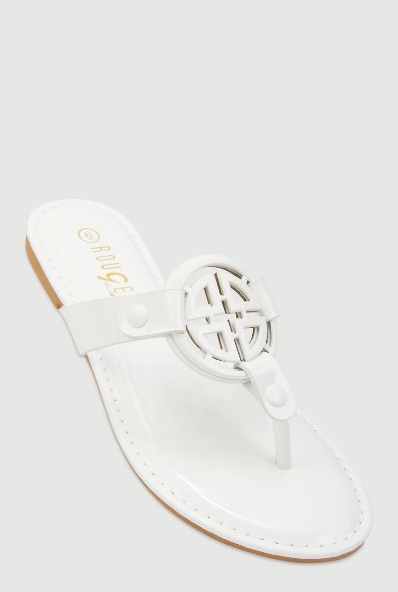Geometric Pendant Thong Sandals