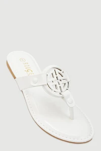 Geometric Pendant Thong Sandals