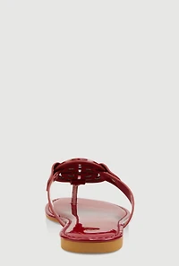 Womens Geometric Pendant Thong Sandals, Red, Size 11