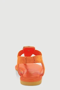 Womens Textured Metallic Pendant Corded Thong Sandals,