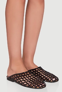 Womens Cut Out Jelly Mules, 5