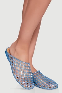 Womens Cut Out Jelly Mules, 7