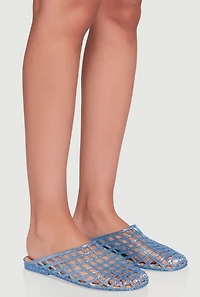 Womens Cut Out Jelly Mules, 7
