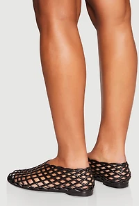 Womens Jelly Cut Out Flats,