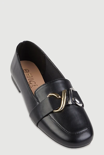 Womens Color Block Pendant Detail Flats,