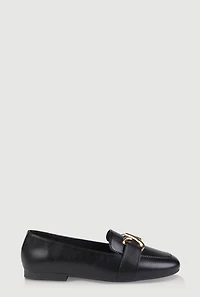 Womens Two Tone Pendant Detail Flats,