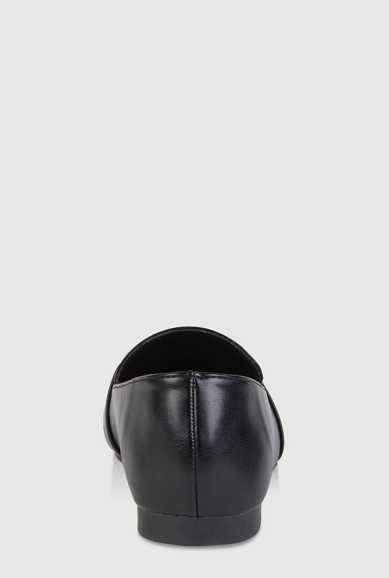 Womens Two Tone Pendant Detail Flats,