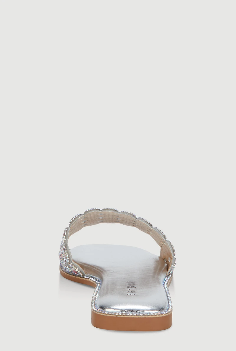 Gemstone Cutout Band Slide Sandals