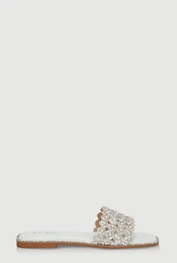 Gemstone Cutout Band Slide Sandals