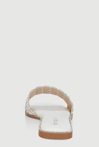 Gemstone Cutout Band Slide Sandals