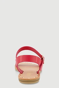 Womens Faux Leather Band Ankle Strap Sandals, Red, Size 7.5