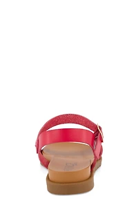Womens Open Toe Buckle Strap Sandals, Red, Size 9
