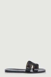 Jelly Cutout H Band Slide Sandals