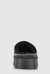Womens Studded Charm Low Platform Mule Slippers,