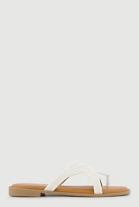 Faux Pearl Starfish Band Thong Sandals
