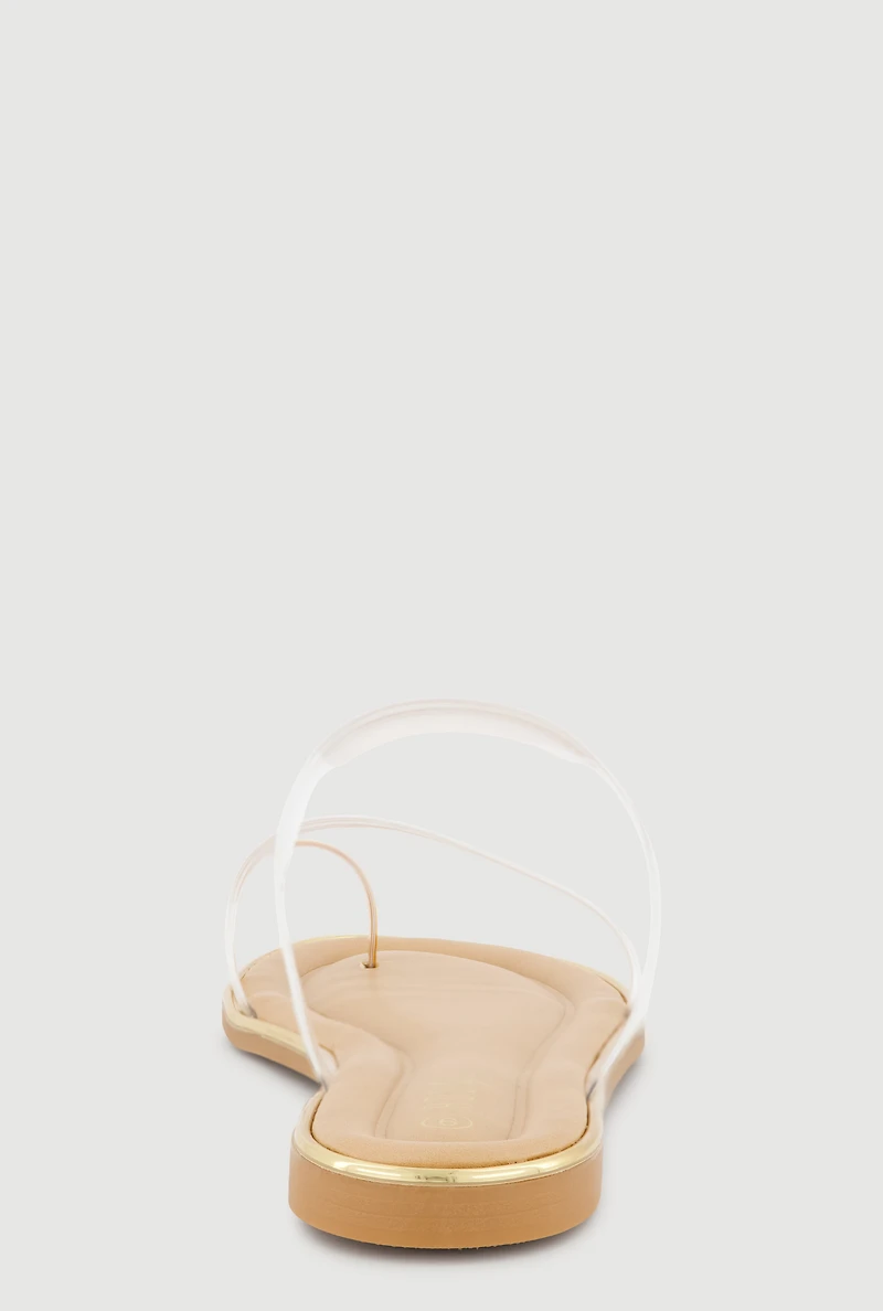Metallic Toe Loop Double Band Jelly Sandals