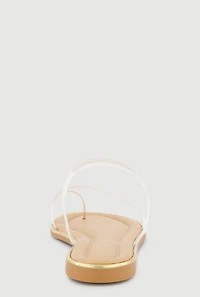 Metallic Toe Loop Double Band Jelly Sandals