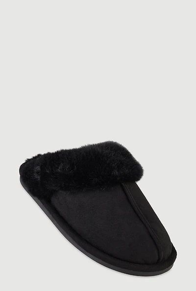 Womens Faux Fur Lined Slippers,