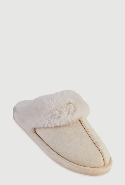 Womens Faux Fur Lined Slippers,