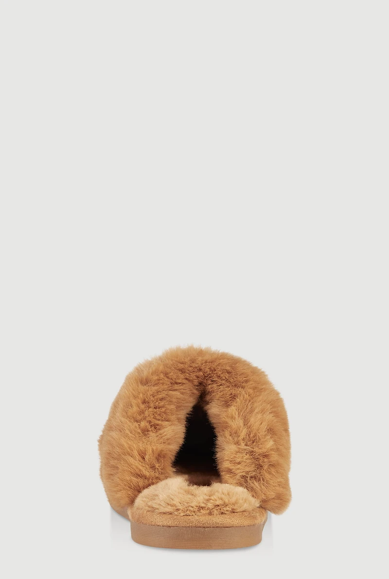 Womens Faux Fur Lined Slippers, 5-6