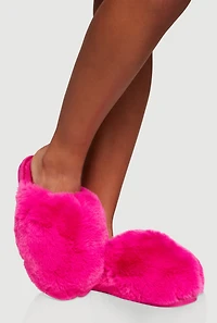 Fuzzy Round Toe Slippers
