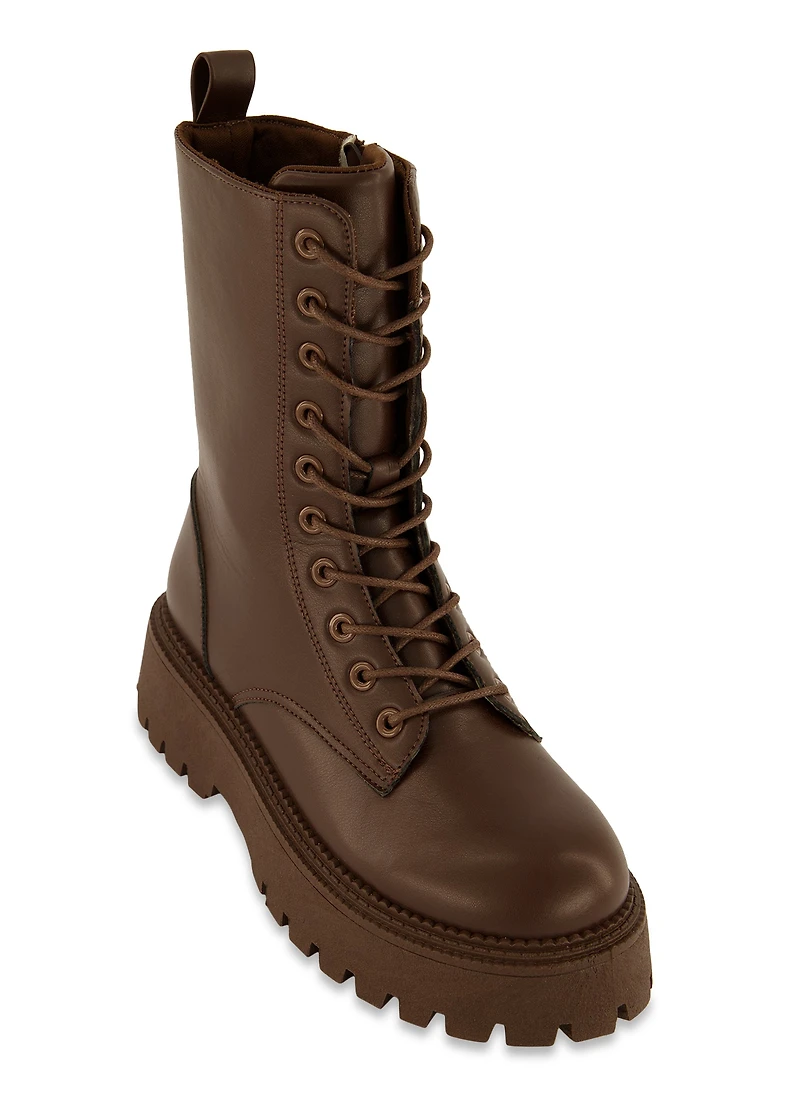 Low Platform Combat Boots