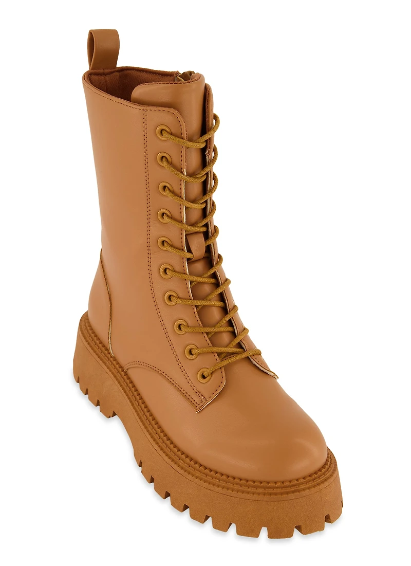 Low Platform Combat Boots