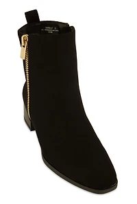 Side Zip Block Mid Heel Booties