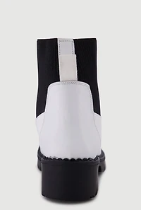 Genuine Leather Block Heel Chelsea Boots