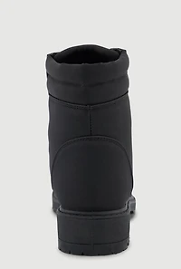 Womens Lace Up Block Heel Combat Boots,