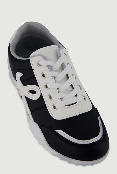 Womens Stylish Lace-Up Sneakers with Round Toe,