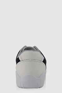 Womens Stylish Lace-Up Sneakers with Round Toe,