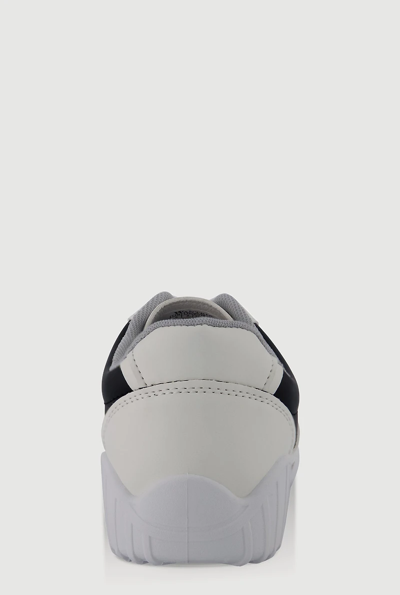 Womens Stylish Lace-Up Sneakers with Round Toe,