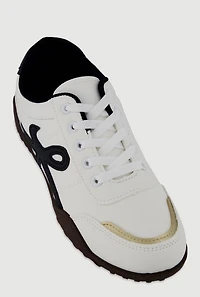 Stylish Lace-Up Sneakers with Round Toe