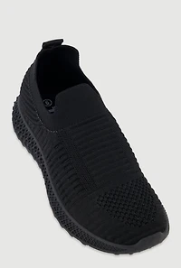 Slip On Textured Knit Sneakers