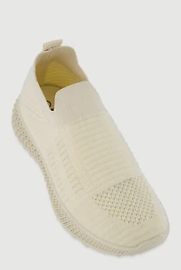 Womens Slip On Textured Knit Sneakers,