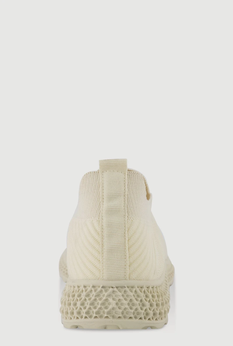 Womens Slip On Textured Knit Sneakers,
