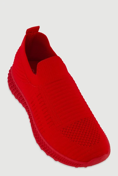 Slip On Textured Knit Sneakers