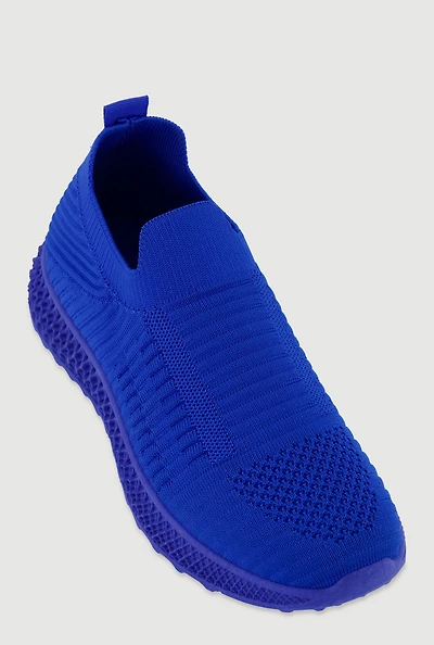 Womens Slip On Textured Knit Sneakers,