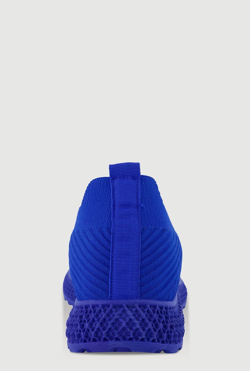 Womens Slip On Textured Knit Sneakers,