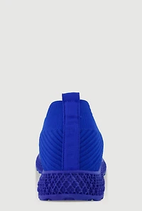Womens Slip On Textured Knit Sneakers,