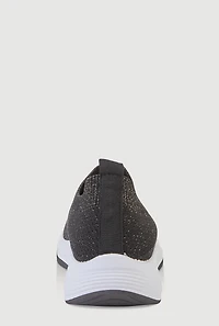 Lurex Textured Knit Slip On Sneakers