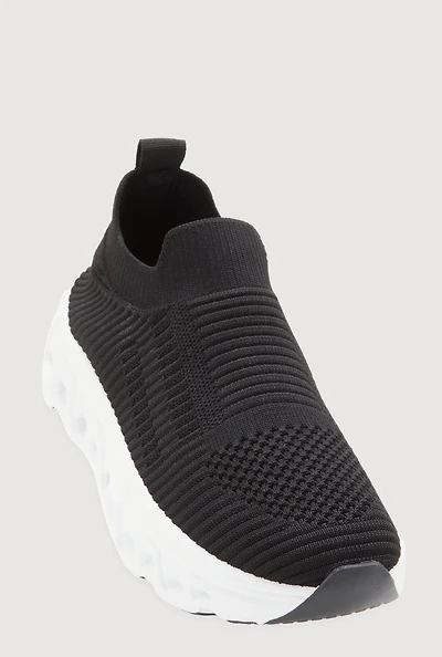 Womens Cut Out Sole Slip On Platform Sneakers,