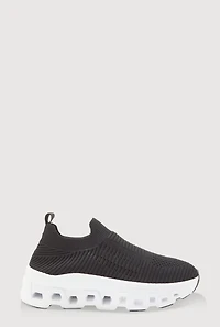 Womens Color Block Cut Out Sole Slip On Sneakers,