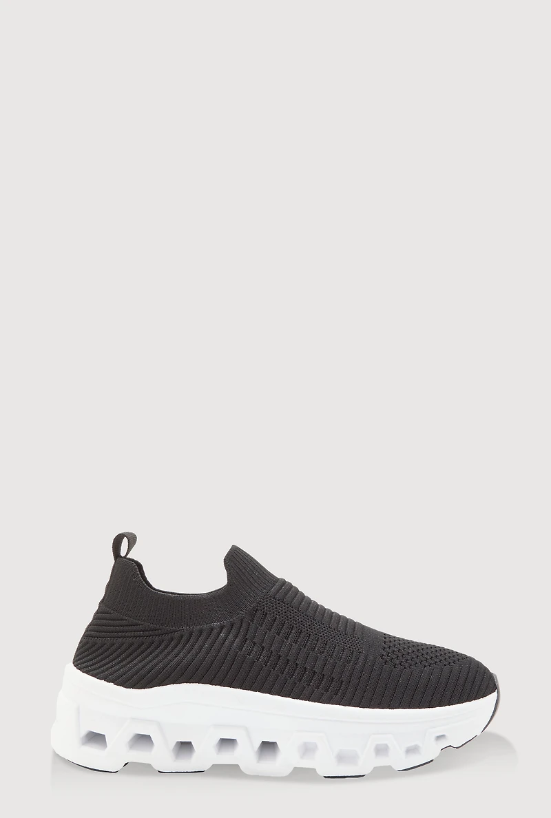 Cut Out Sole Slip On Platform Sneakers