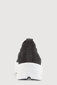 Womens Color Block Cut Out Sole Slip On Sneakers,