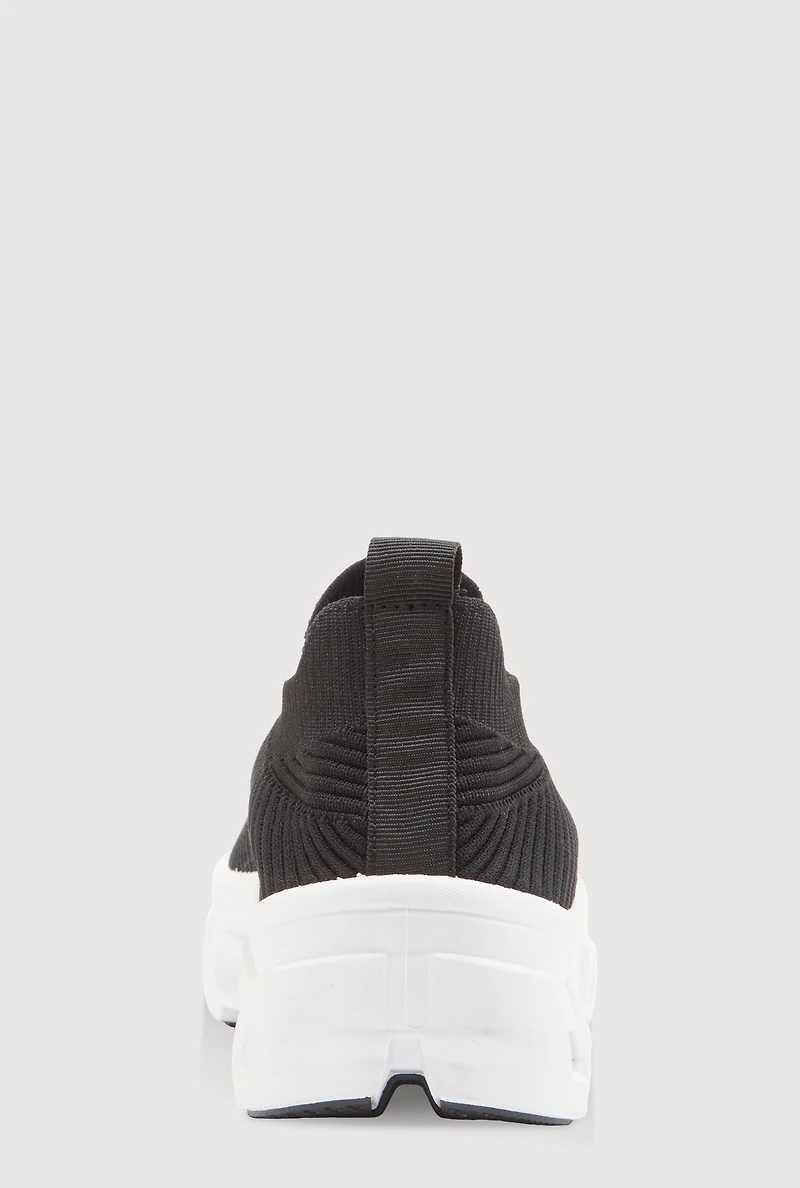 Cut Out Sole Slip On Platform Sneakers