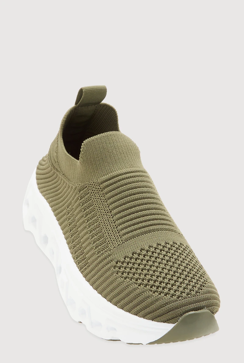 Cut Out Sole Slip On Platform Sneakers