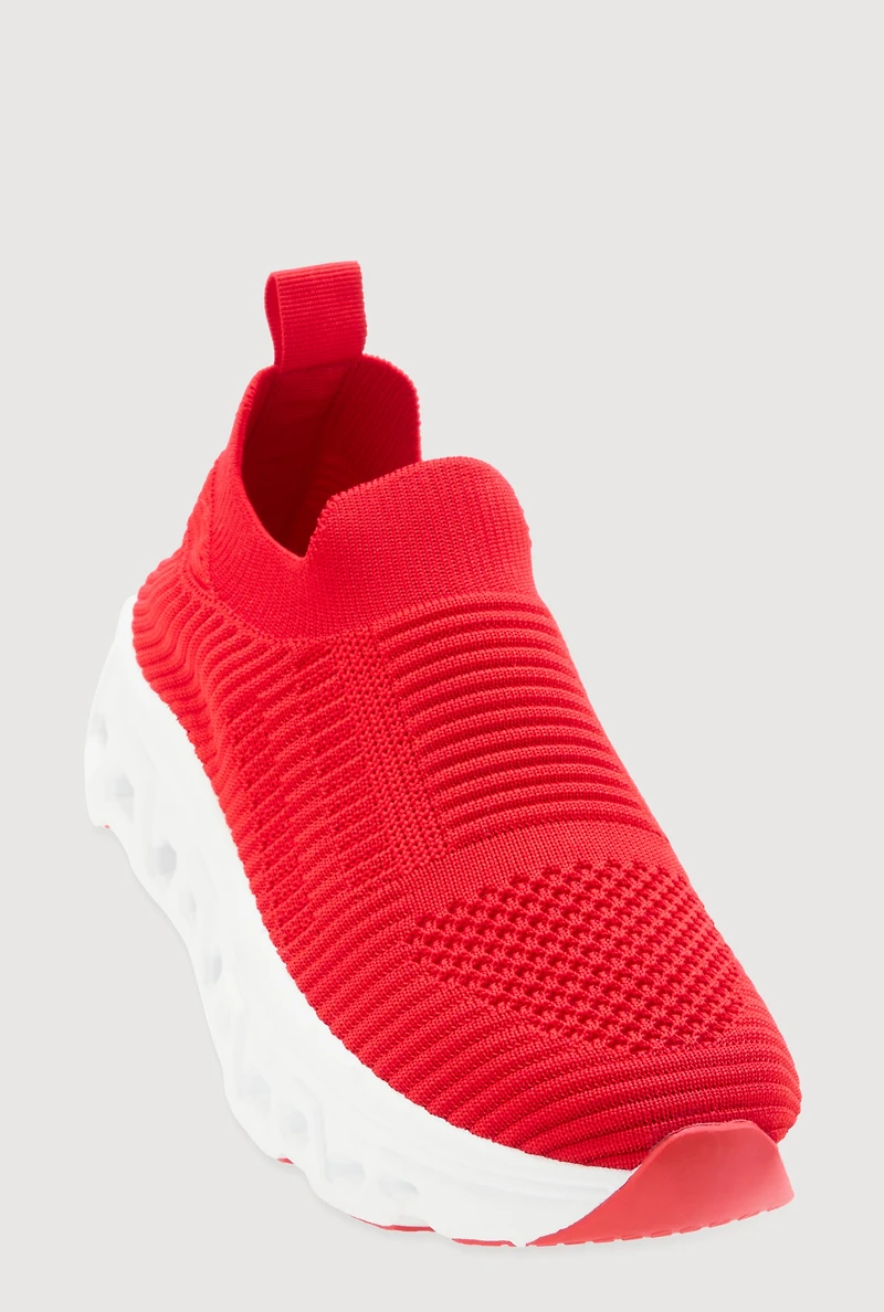 Cut Out Sole Slip On Platform Sneakers