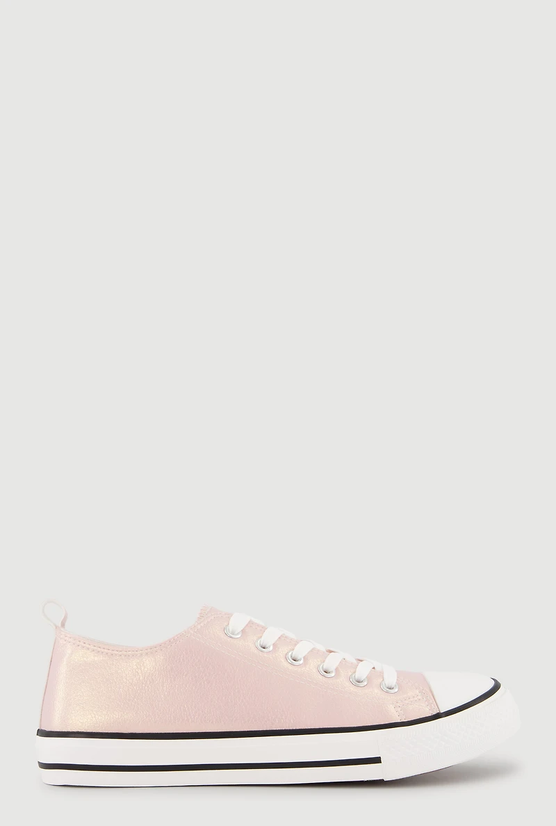Metallic Low Top Canvas Sneakers